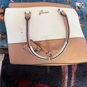 Guess Women's Satchel - Cream and Tan